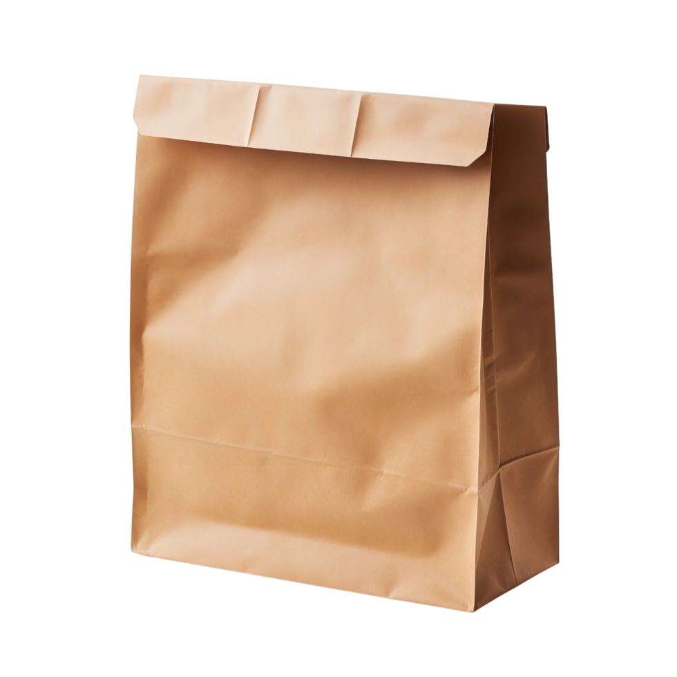 AI generated Brown paper lunch bag clip art png