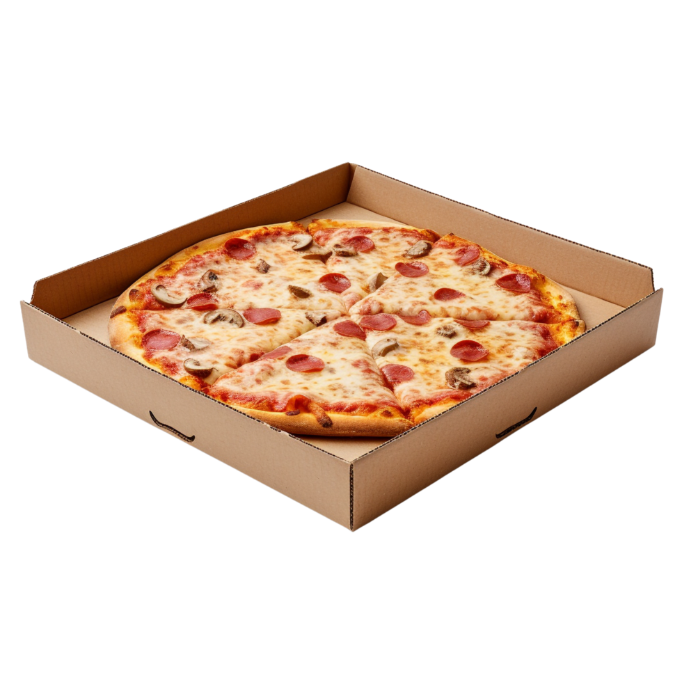 AI generated Cardboard box with pizza clip art png