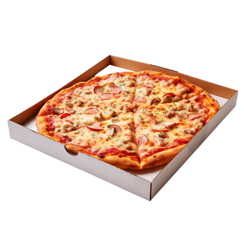 AI generated Cardboard box with pizza clip art png