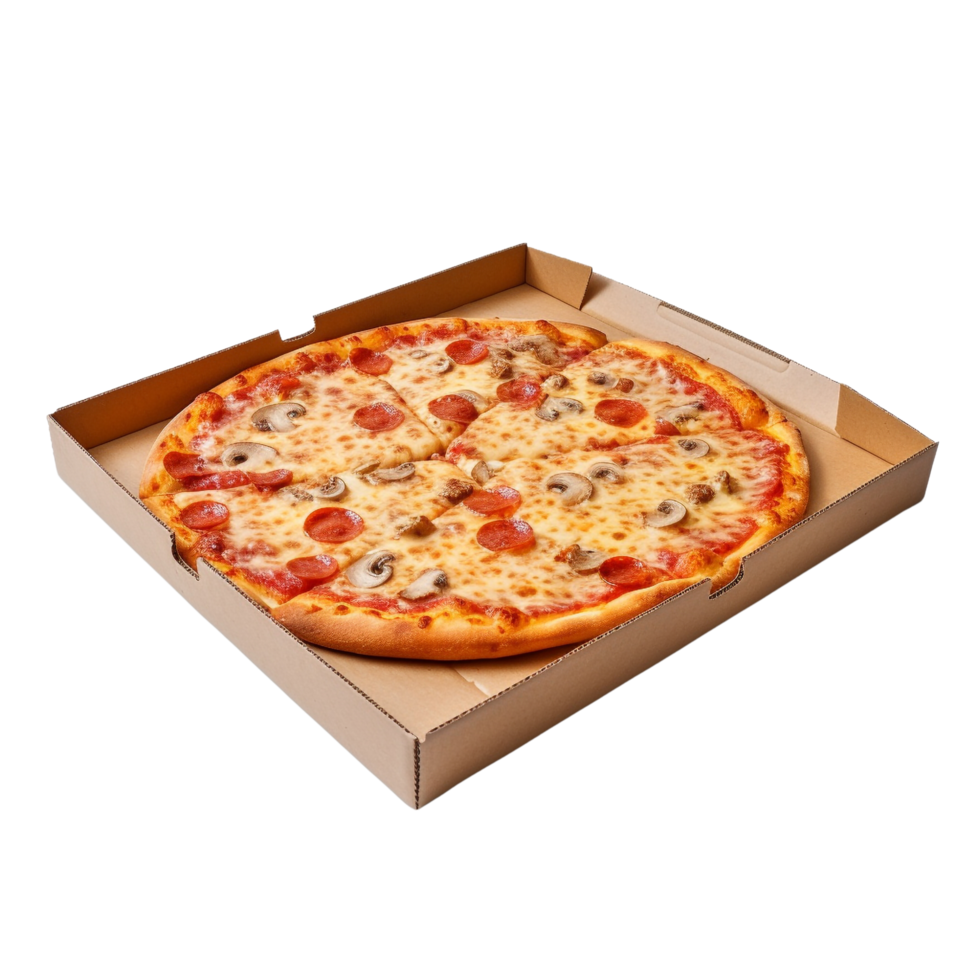 AI generated Cardboard box with pizza clip art png