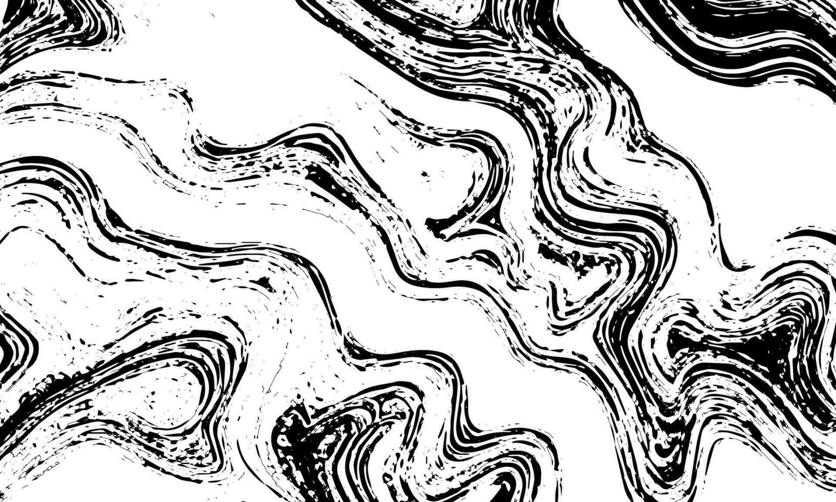 black and white abstract painting with wavy lines vector