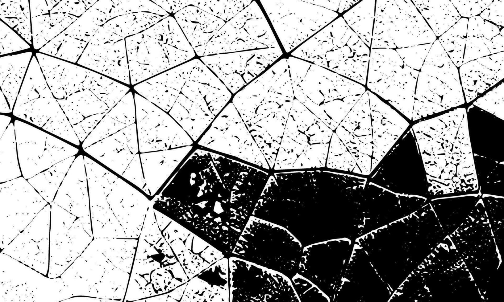 black and white cracked glass background vector