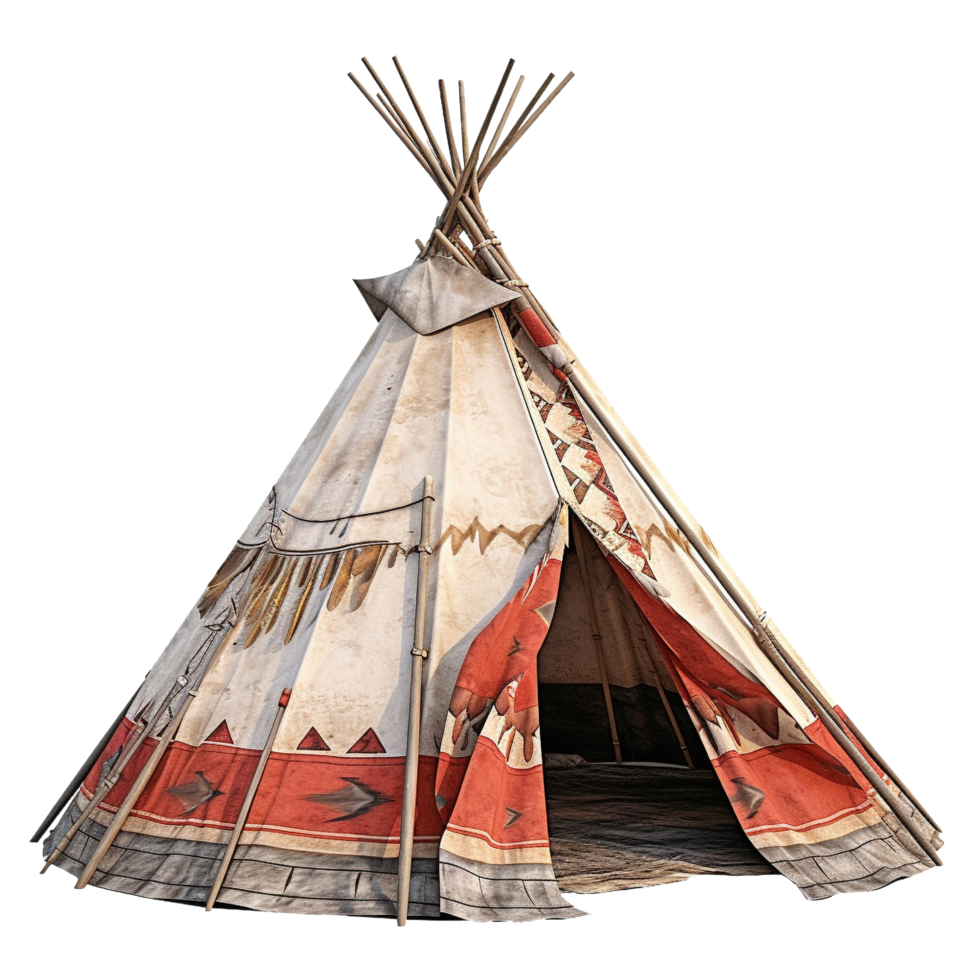 ai gegenereerd inheems Amerikaans tent klem kunst png