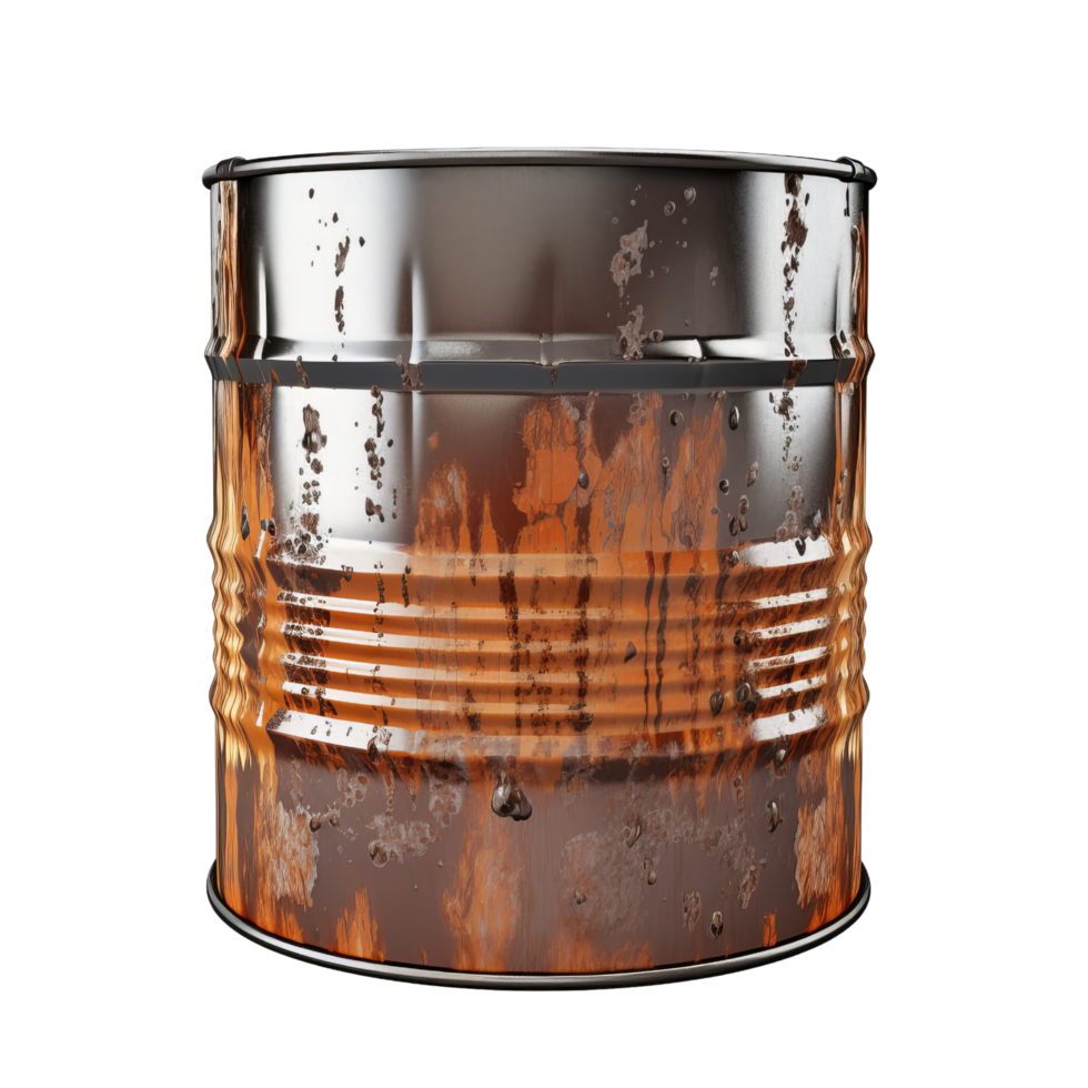 AI generated Old metal barrel clip art png