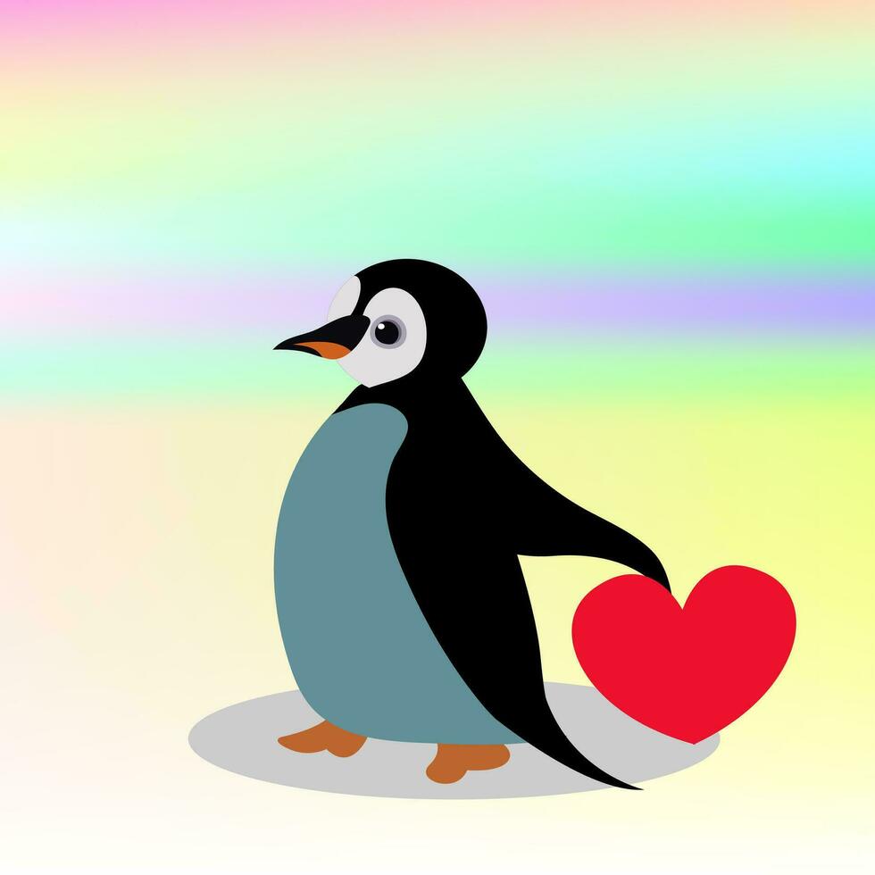 Valentines Penguins Clipart vector