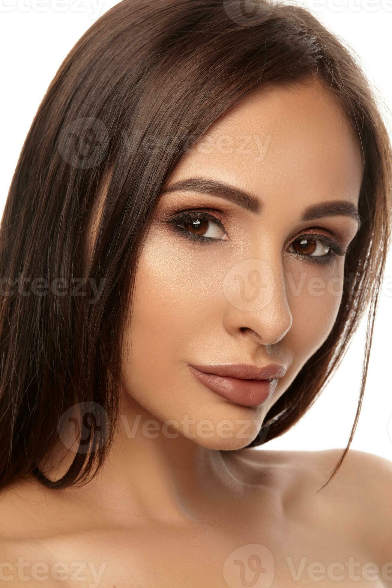 professional girl photographer nude snap Close up portrait of a brunette nude model girl with professional evening  make-up and plump lips, posing isolated on white background. 34928898 Stock  Photo at Vecteezy