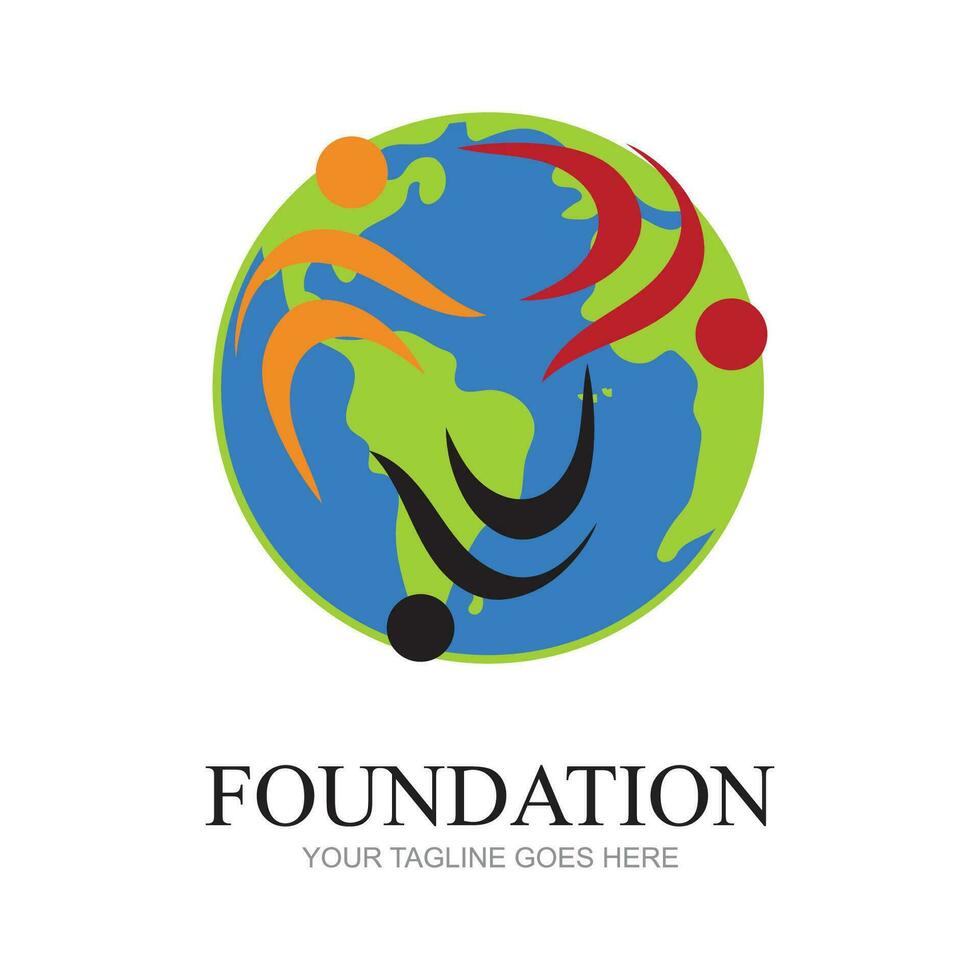 juventud Fundación logo creativo personas educación logo concepto vector