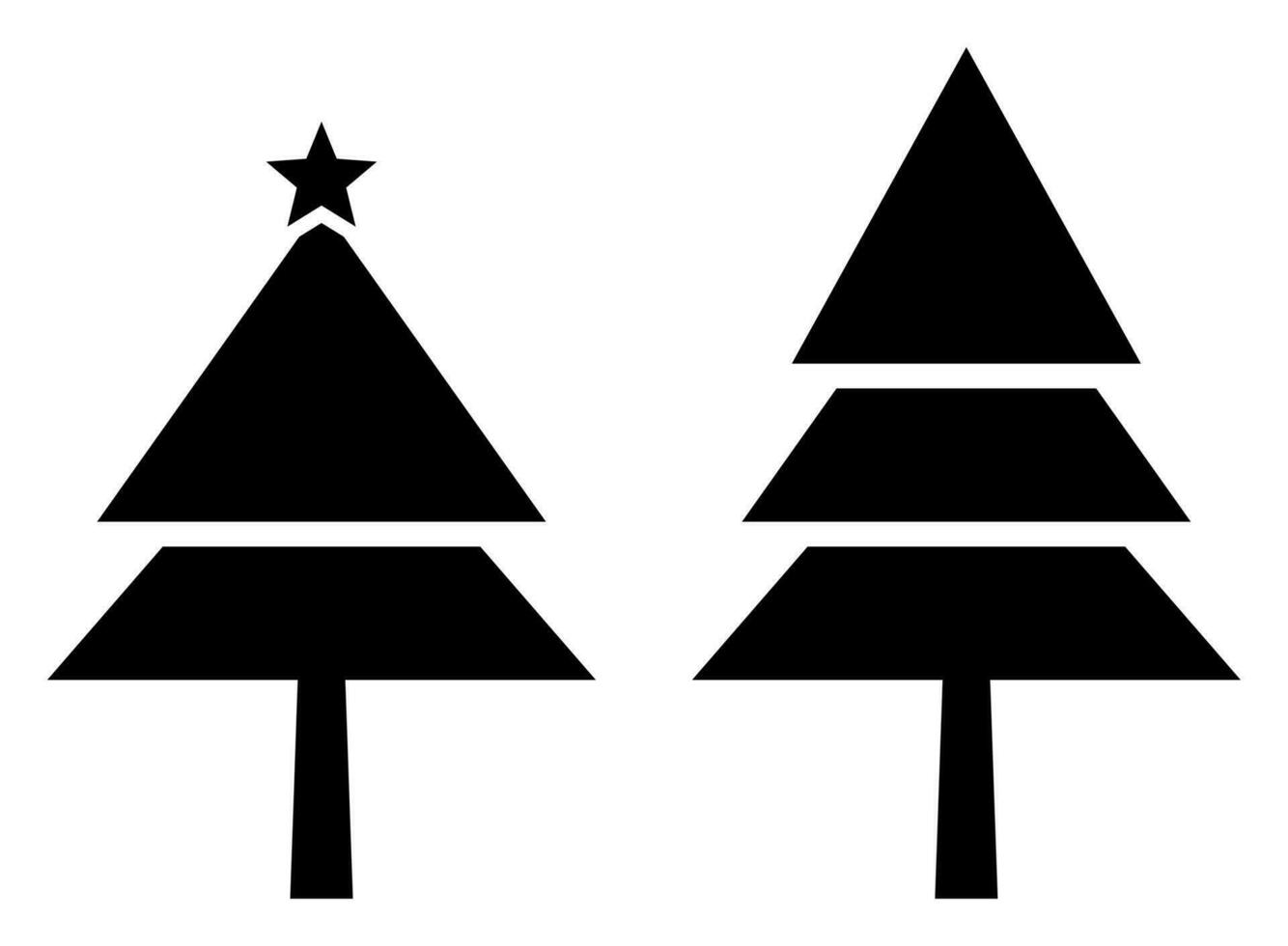 silhouette style christmas tree icon. vector isolated on white background.