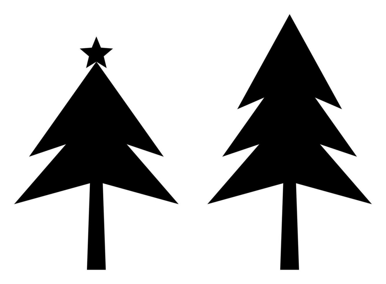 silhouette style christmas tree icon. vector isolated on white background.