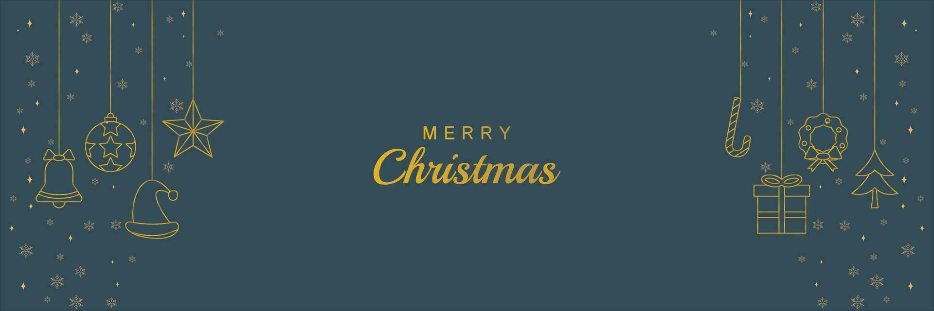 azul Navidad bandera con oro color ornamento líneas. vector diseño para Navidad fiesta celebracion.