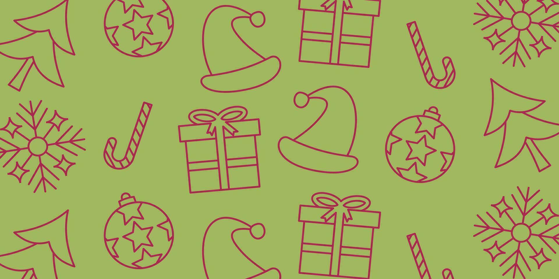 Christmas celebration background with attractive line icon pattern. design vector for banner, poster, greeting card, brochure, social media, web.