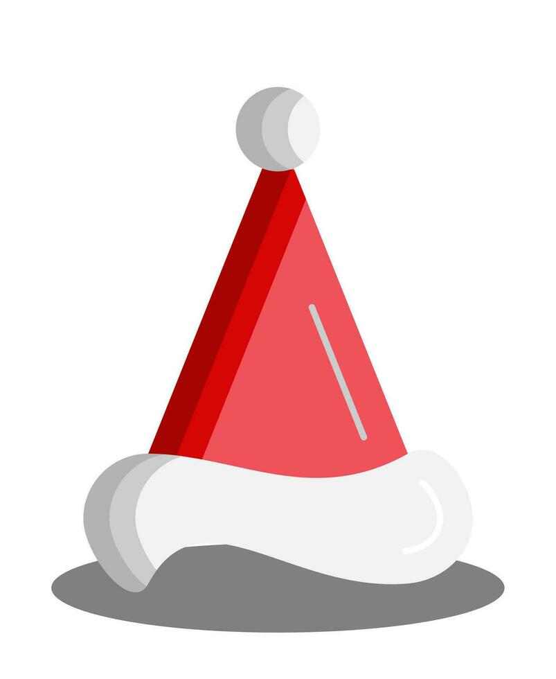 santa or christmas hat icon. simple 3d vector for Christmas holiday ornament designs such as greeting cards, banners, flyers, social media.