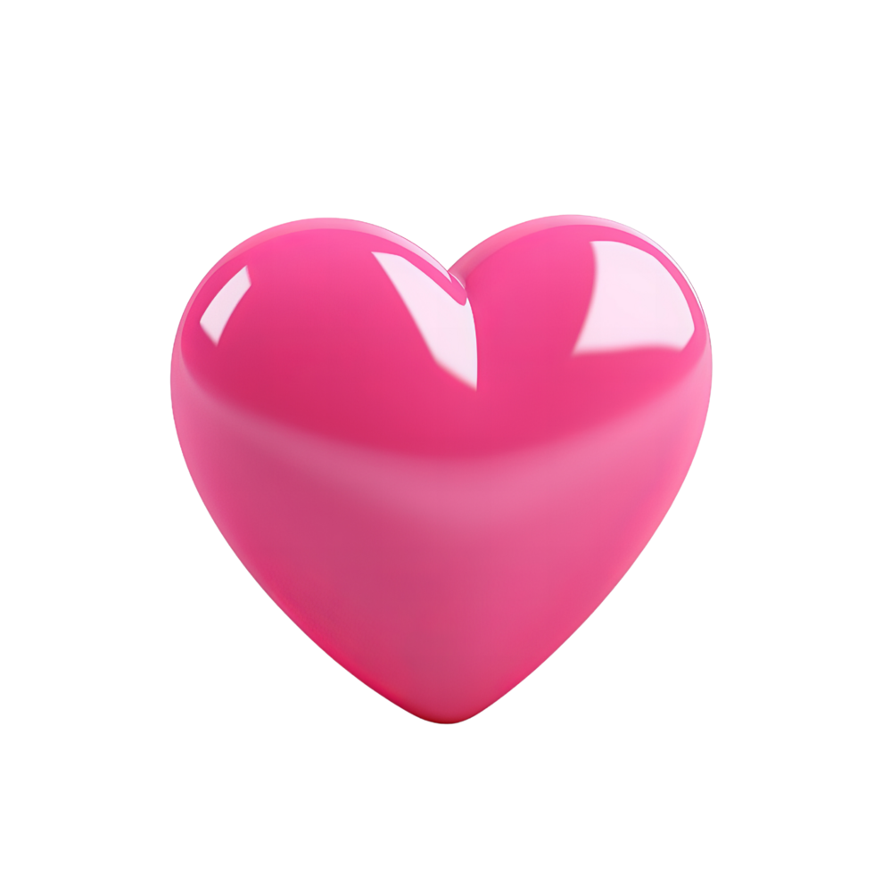 AI generated Pink heart 3d clip art png