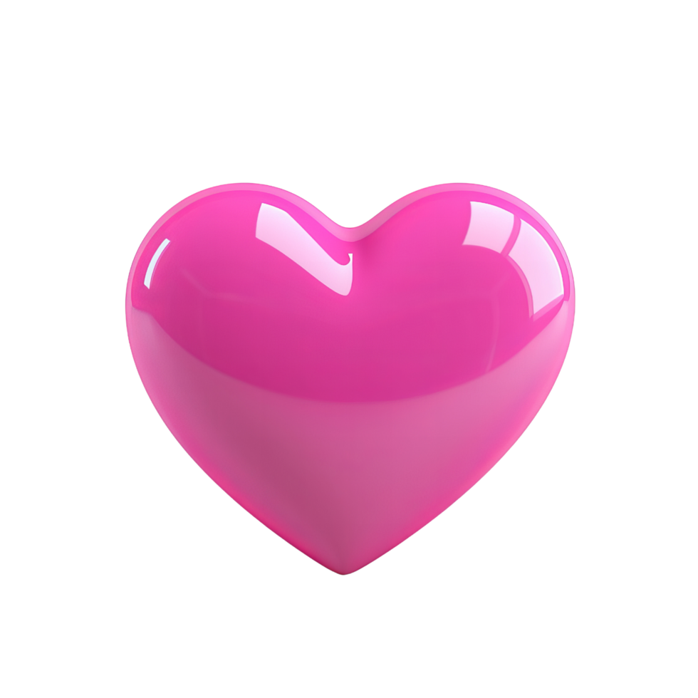 AI generated Pink heart 3d clip art png