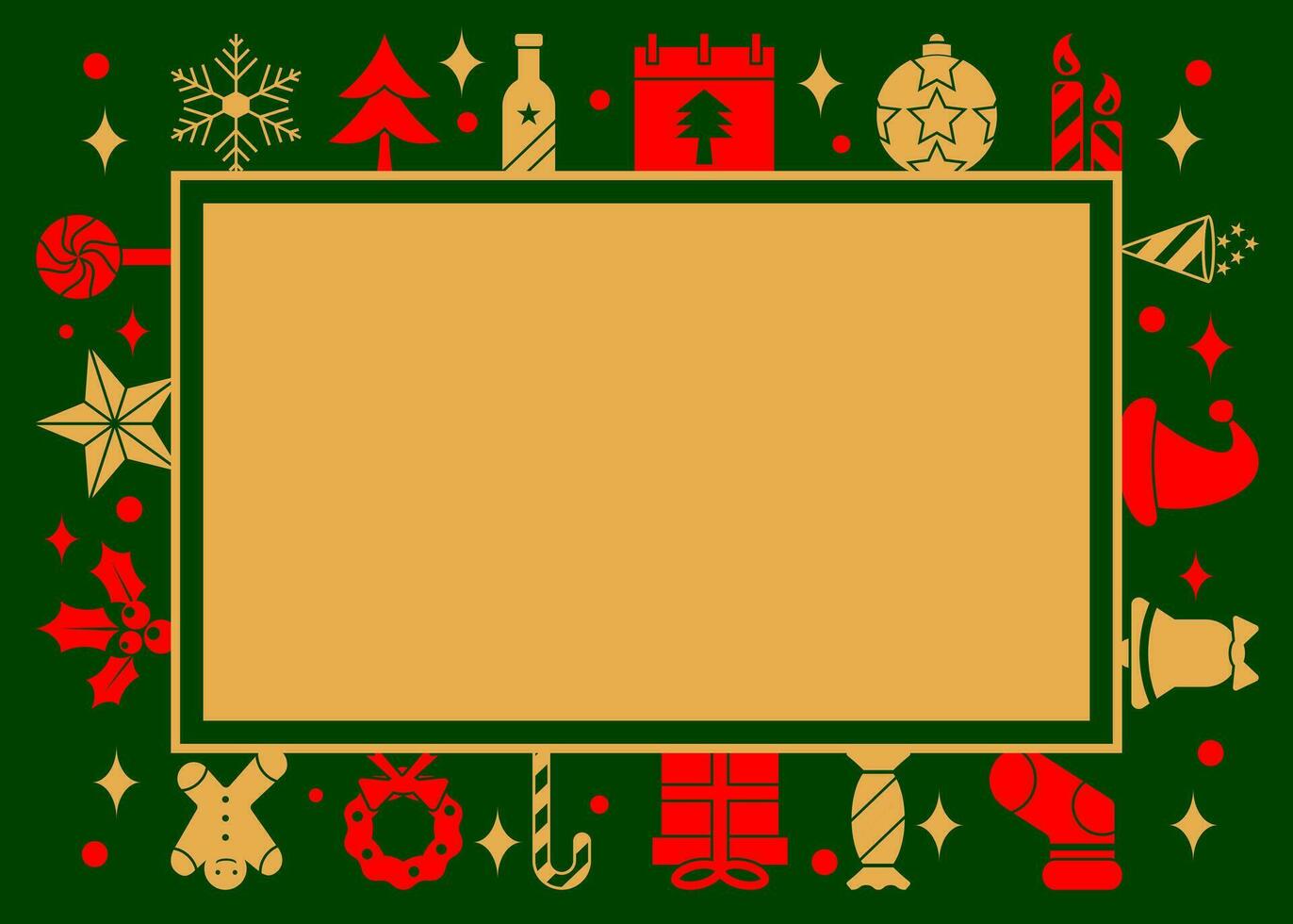 Navidad saludo tarjeta con Copiar espacio área. el diseño tiene varios Navidad iconos vector lata ser sustituido