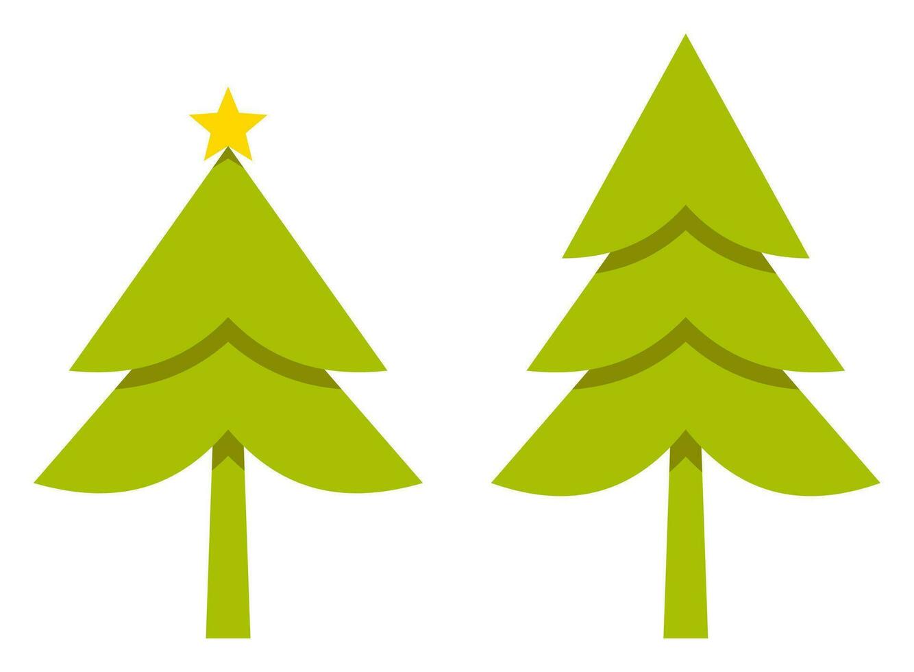 Christmas tree icon green color, simple flat design. vector ornament for posters, greeting cards, brochures, banners, social media.