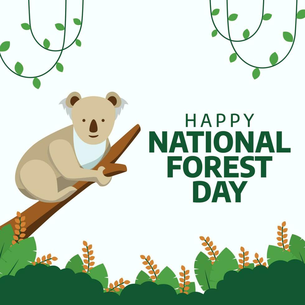 National Forest Day Lush Vector Design for Environmental Celebrations. Create impactful visuals honoring nature's beauty and conservation efforts.