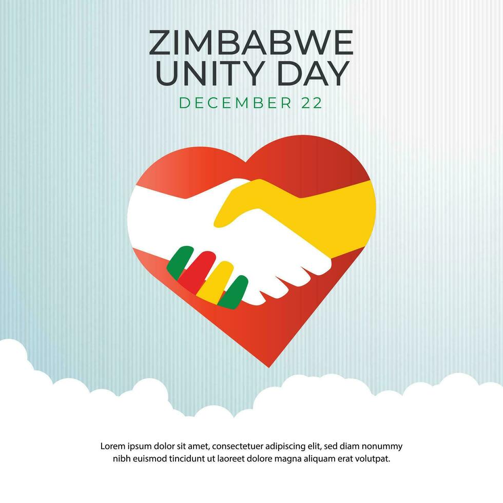 Zimbabue unidad día negrita vector modelo celebrando nacional armonía. contratar audiencias con esta vibrante diseño, Perfecto para unidad temática proyectos