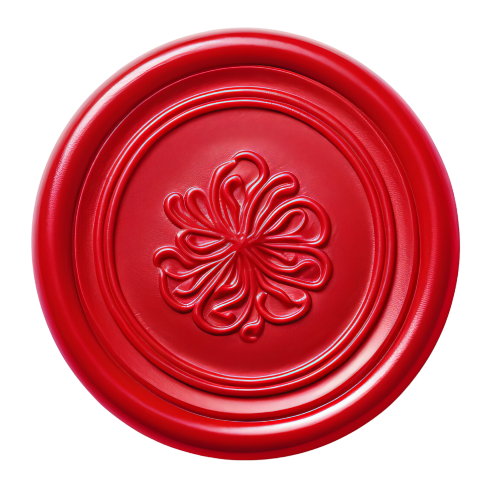 AI generated Red wax seal clip art png