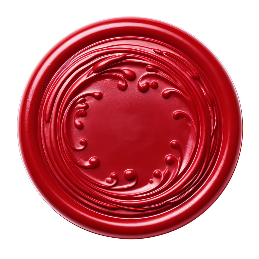 AI generated Red wax seal clip art png