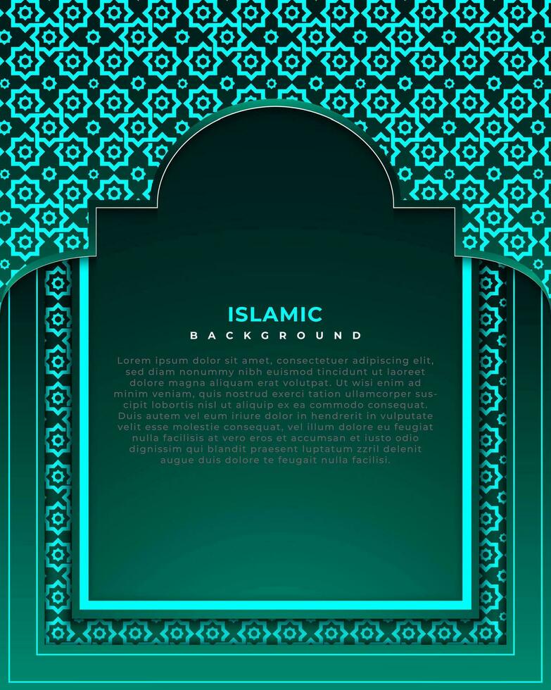 Dark green islamic background design vector