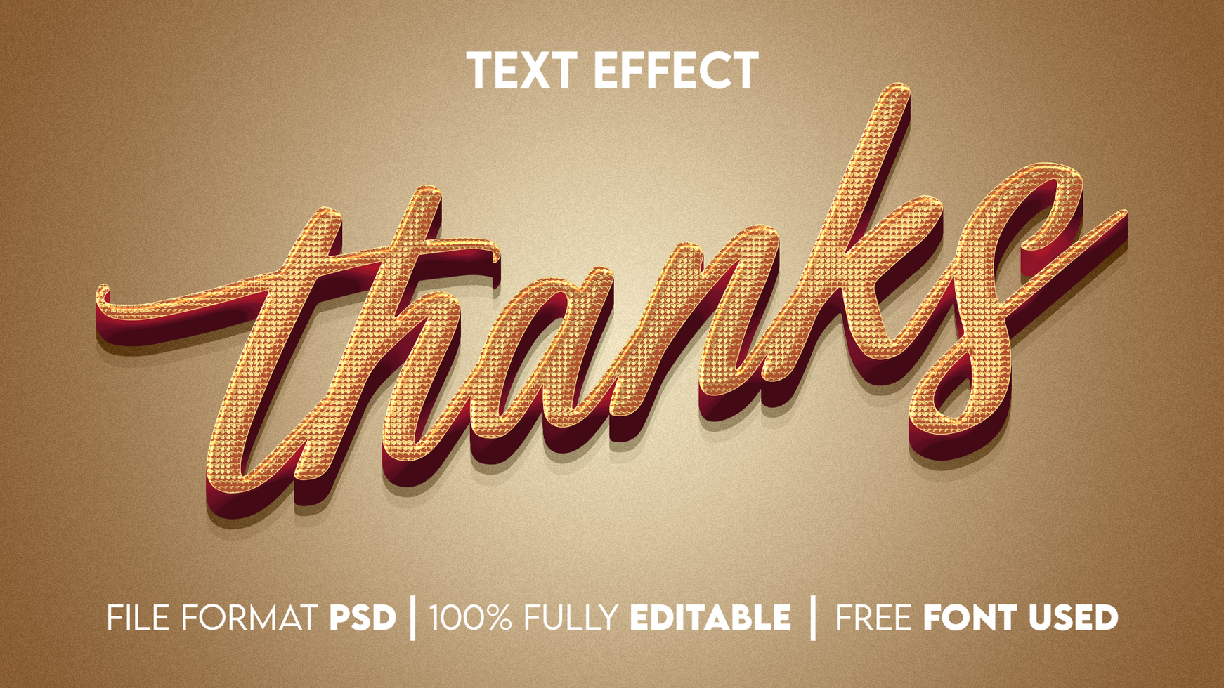 thanks editable text effect psd