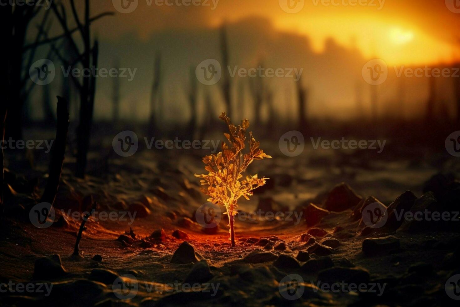 wildfire forest fire Engulfs Woods Fire Spreads Wildly AI Generated photo