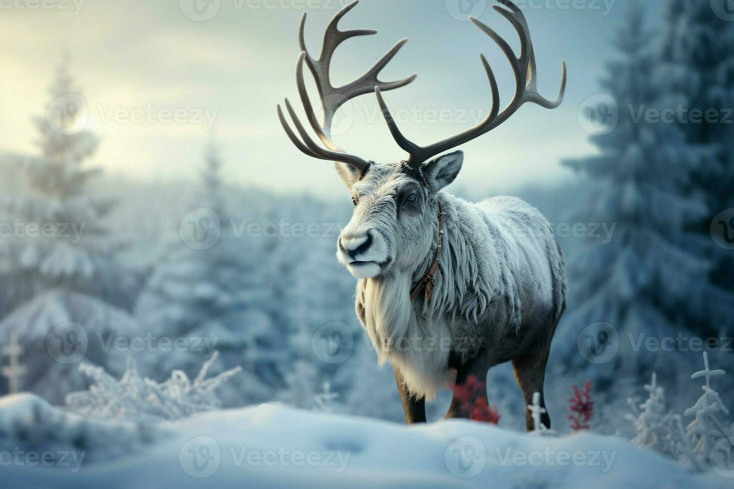 AI generated Reindeer in the spring embodying renewal and nature's seasonal beauty AI Generated photo