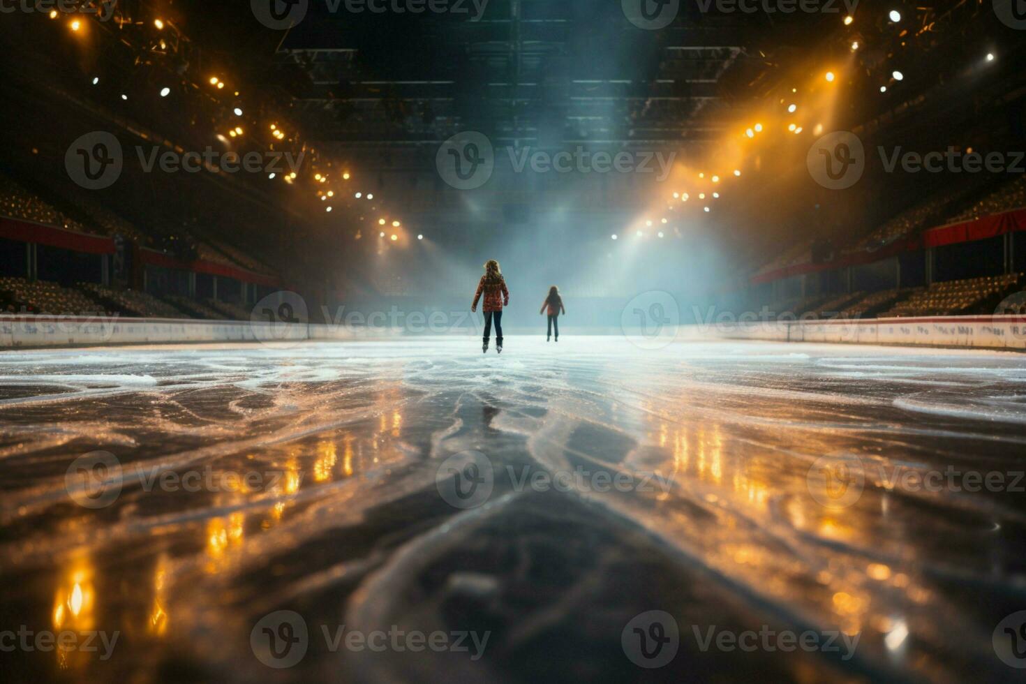 AI generated Festive ice skating a winter joy that captures the Christmas spirit AI Generated photo