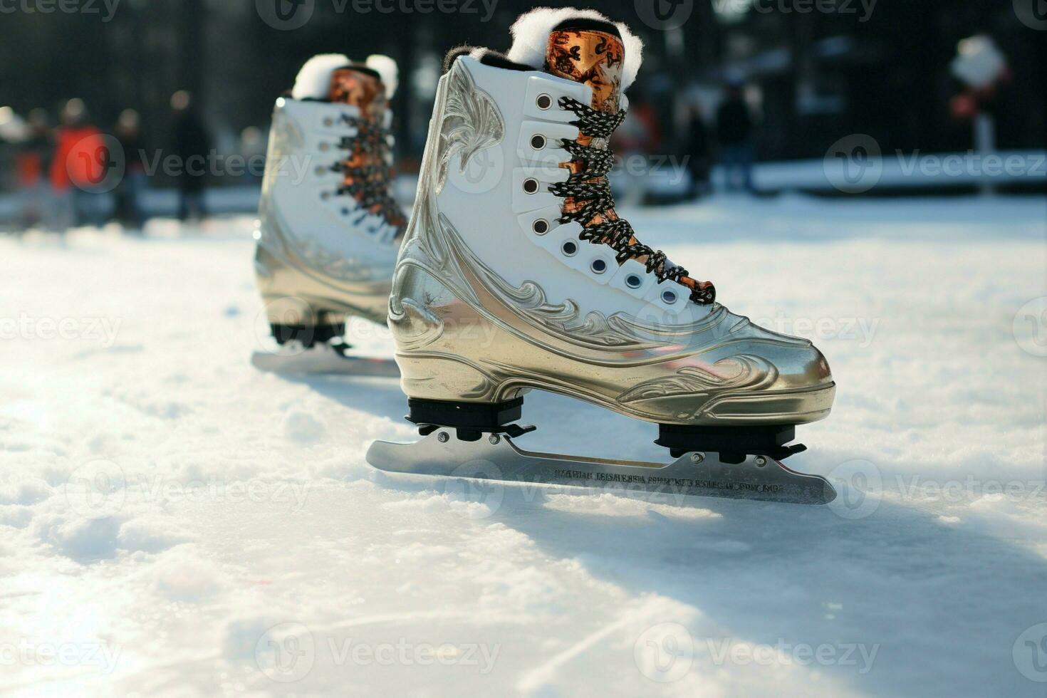 AI generated Festive ice skating a winter joy that captures the Christmas spirit AI Generated photo