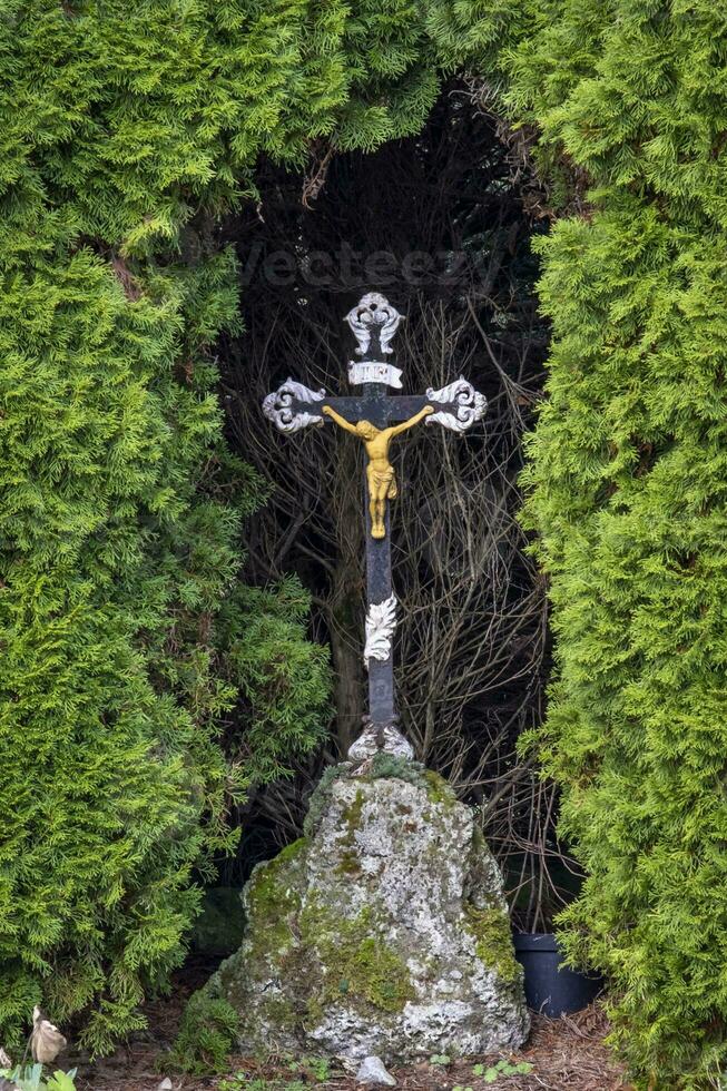 This photo shows a religious symbol in a farmers village in Germany