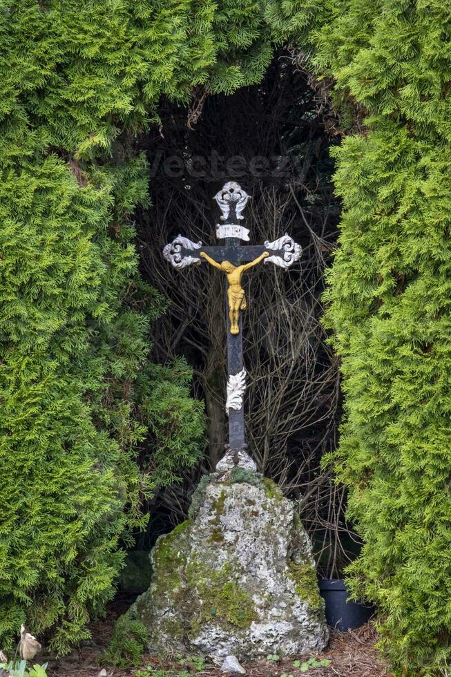 esta foto muestra un religioso símbolo en un agricultores pueblo en Alemania