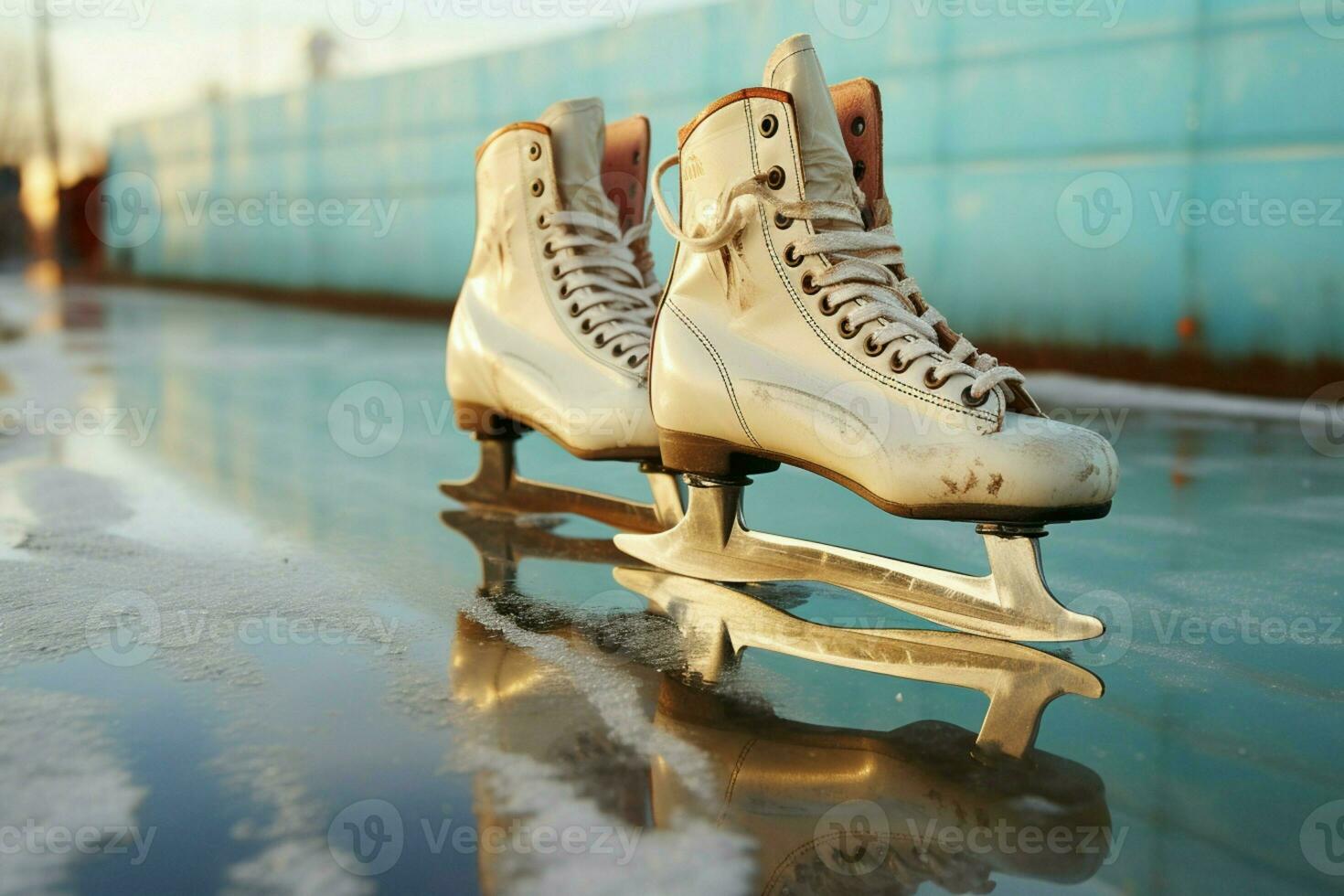 ai generado festivo hielo Patinaje un invierno alegría ese capturas el Navidad espíritu ai generado foto