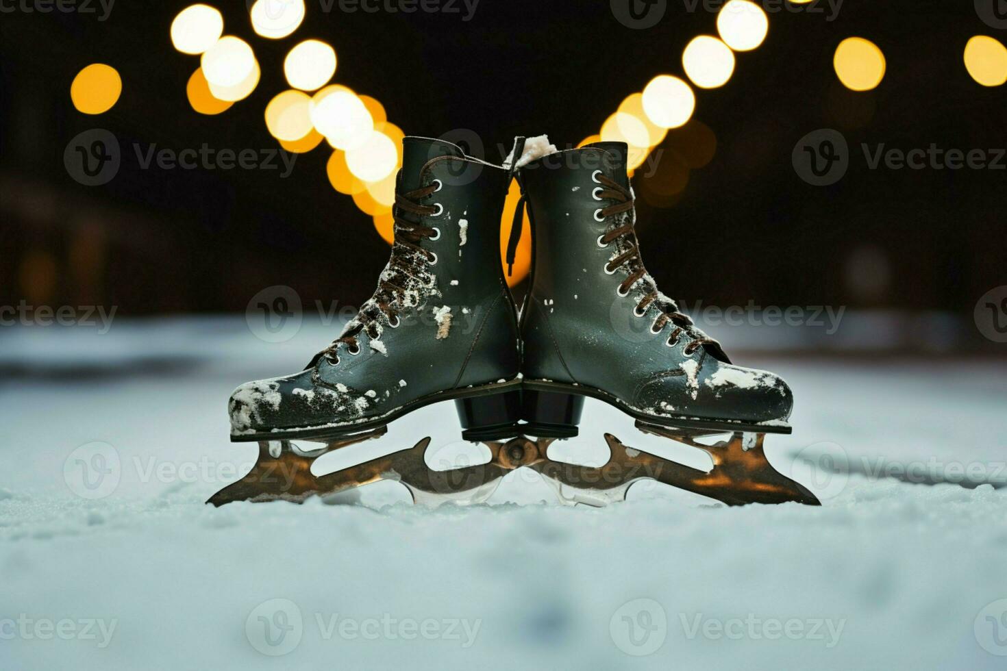 ai generado festivo hielo Patinaje un invierno alegría ese capturas el Navidad espíritu ai generado foto