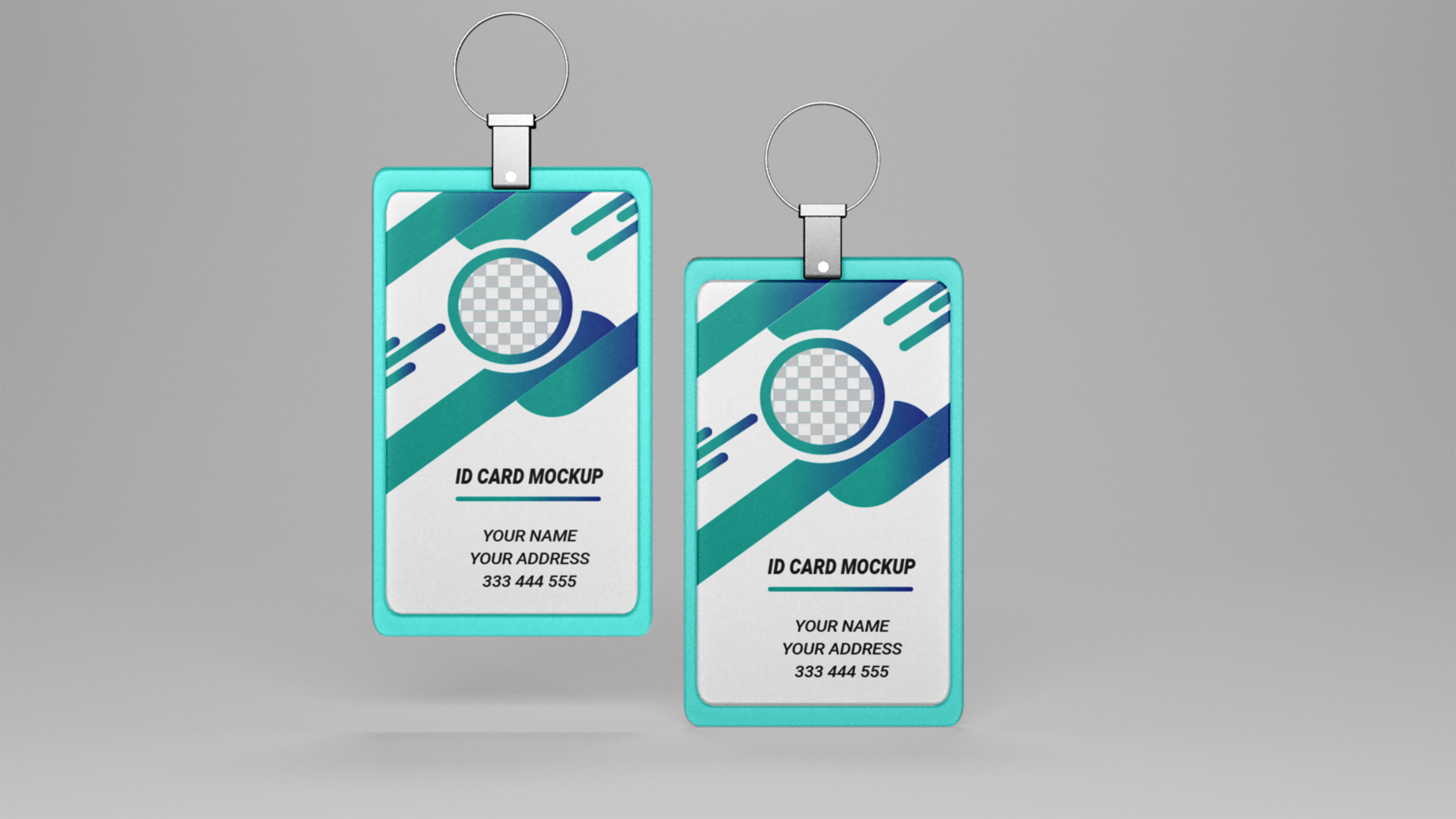 Vertical id card holder mockup free psd
