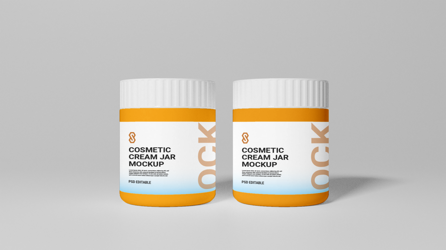 Cosmetic cream jar bottle mockup free psd