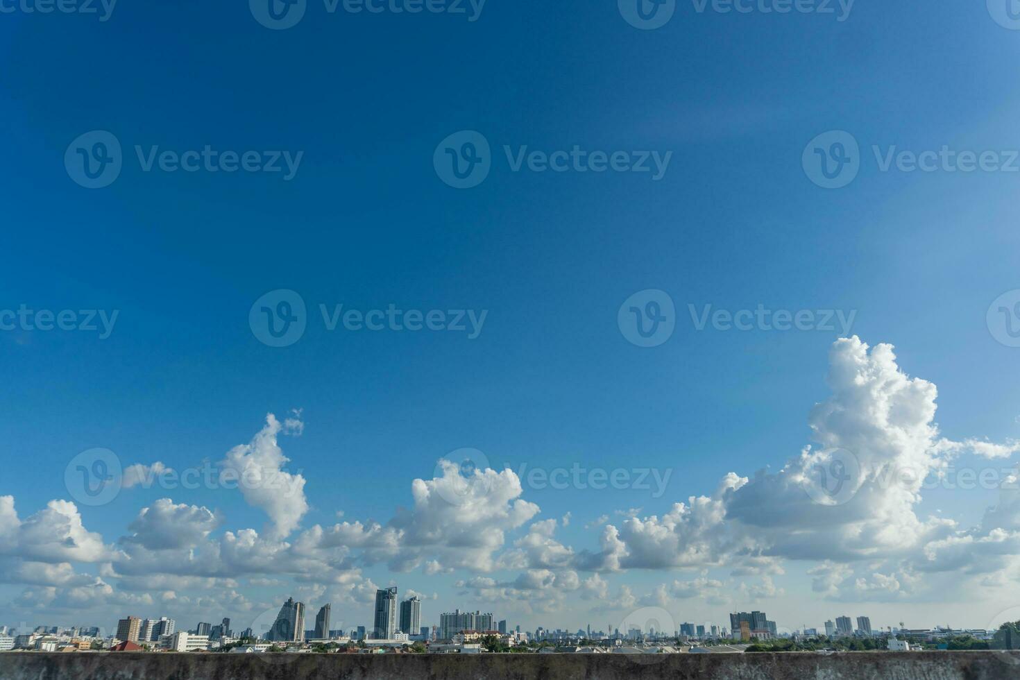 Aerial view of Blue sky in sunny day in Bangkok, Thailand. photo