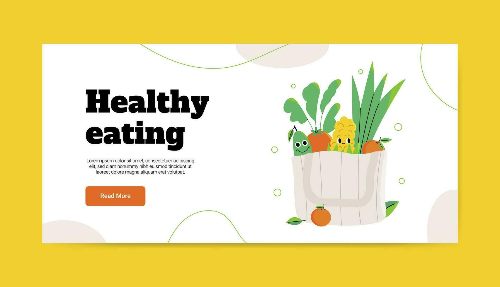 Healthy food banner template vector