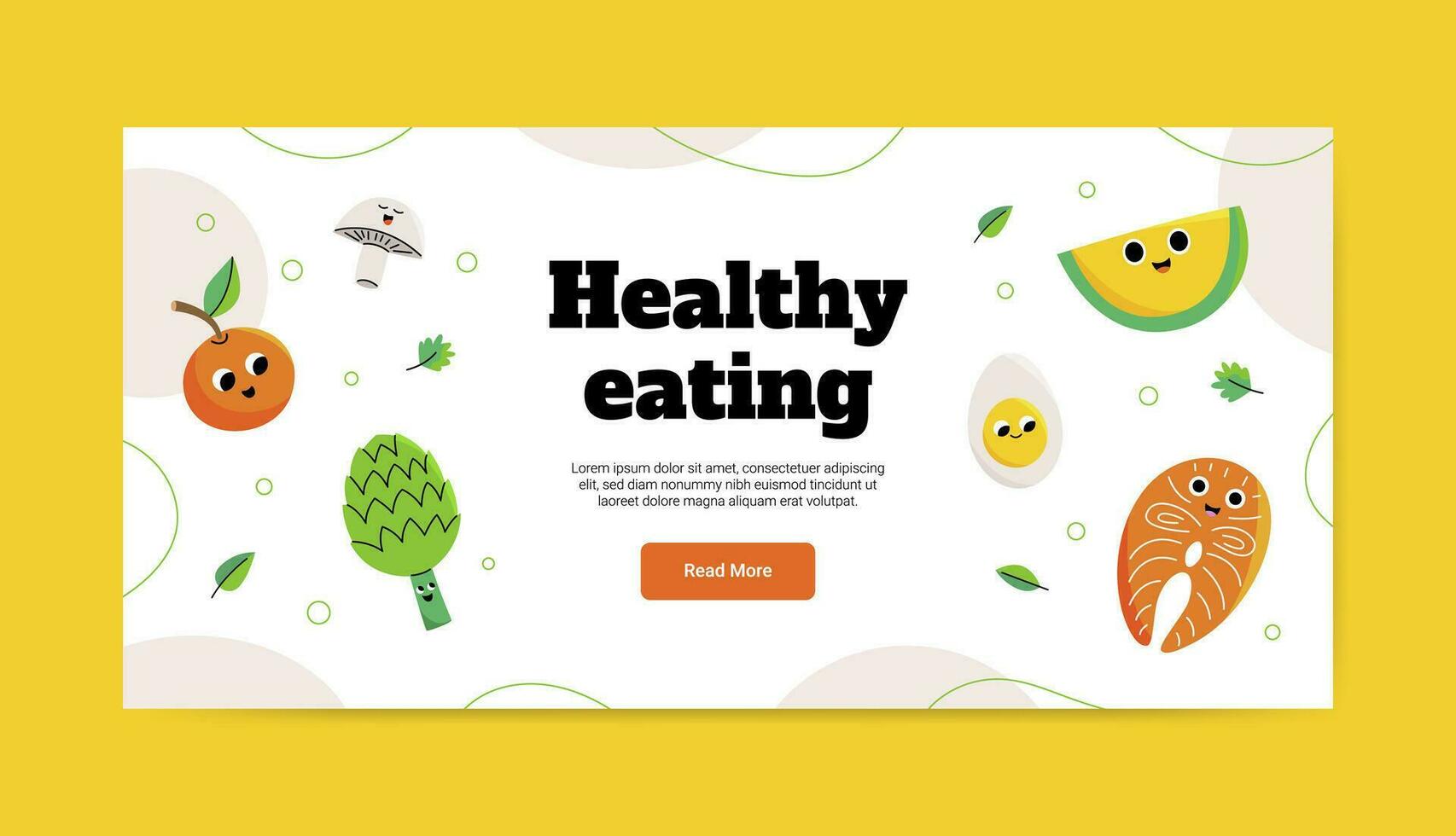 Healthy food banner template vector