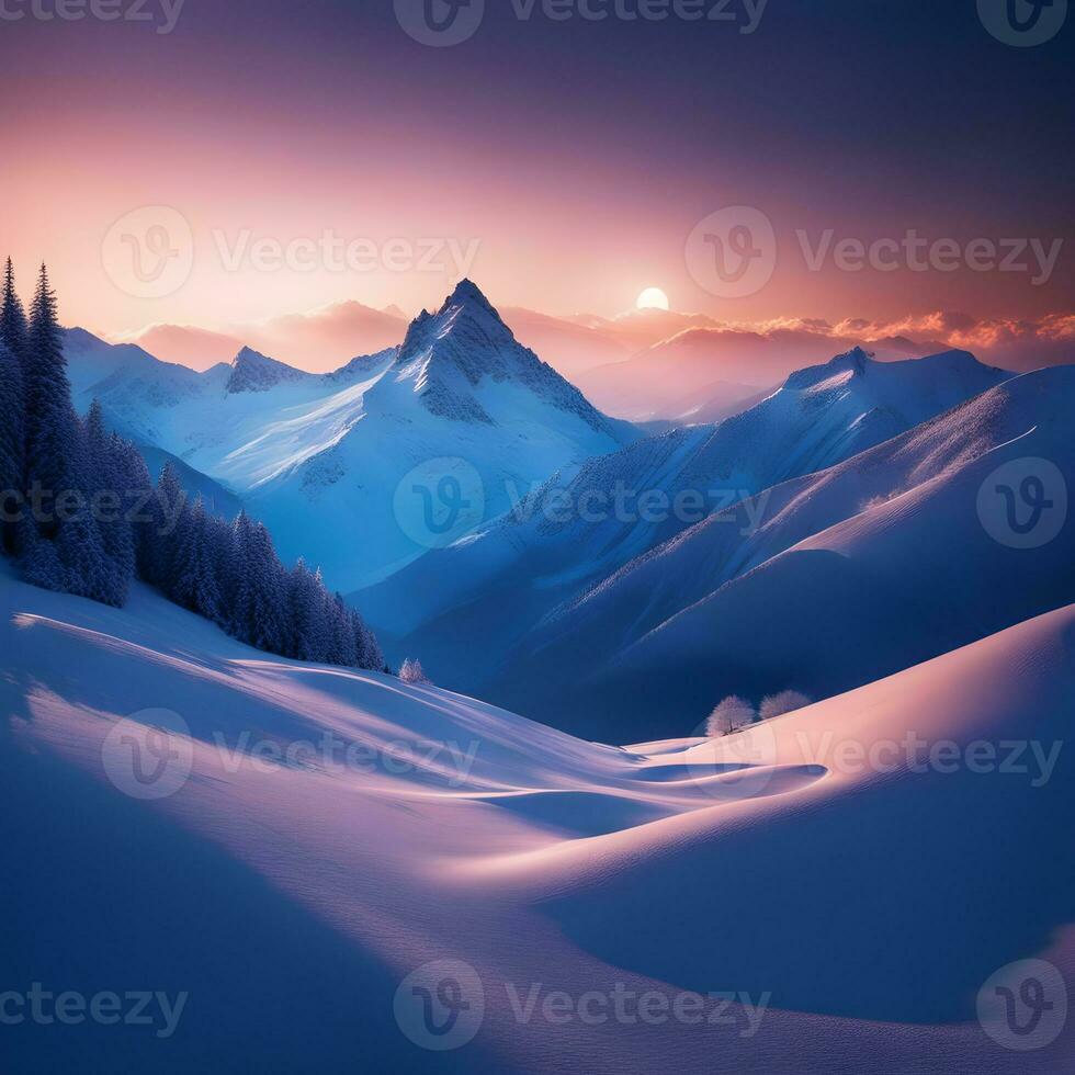 astral composición con nieve montaña foto