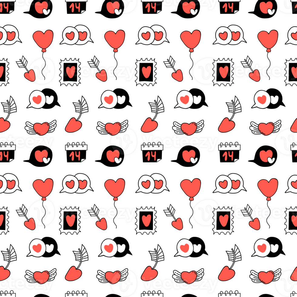 Seamless  valentine pattern png