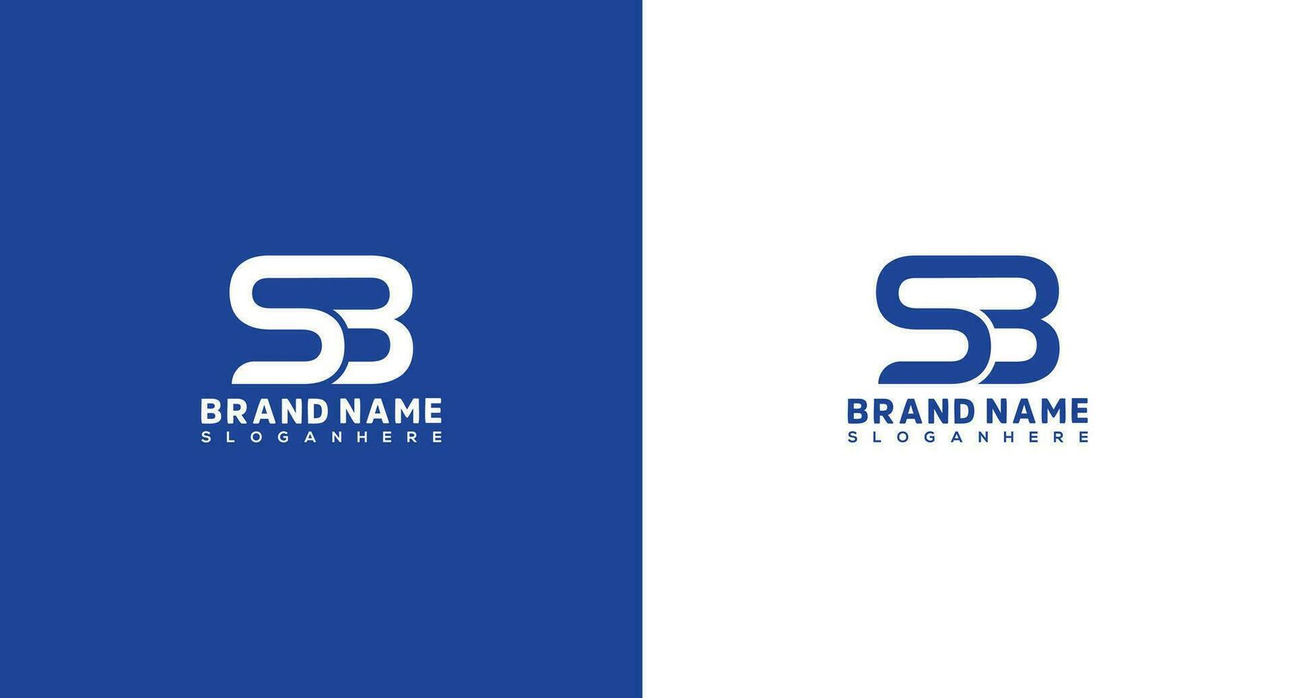 Modern and Minimalist Initial Letter SB Logo Design in Blue Colors SB Logo Design vector