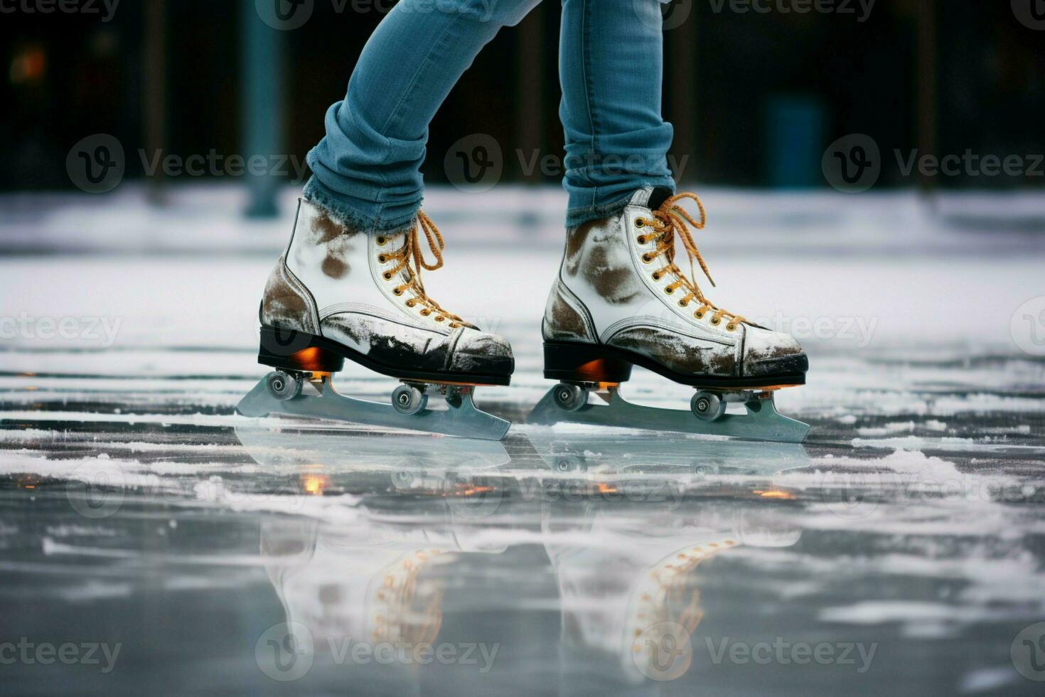 AI generated Festive ice skating a winter joy that captures the Christmas spirit AI Generated photo