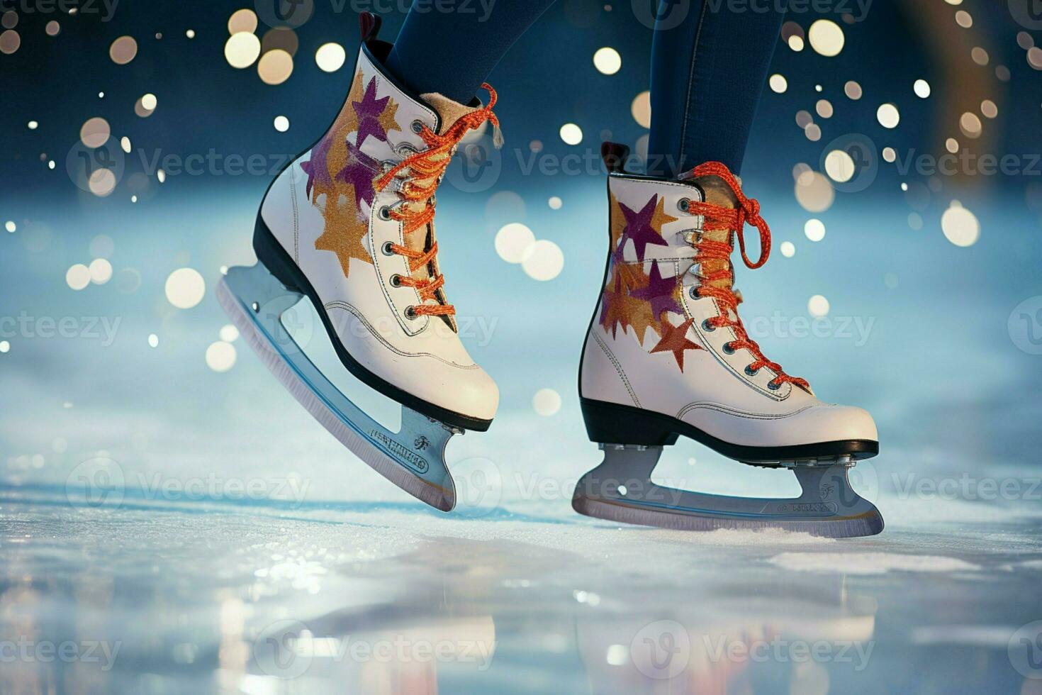 AI generated Festive ice skating a winter joy that captures the Christmas spirit AI Generated photo