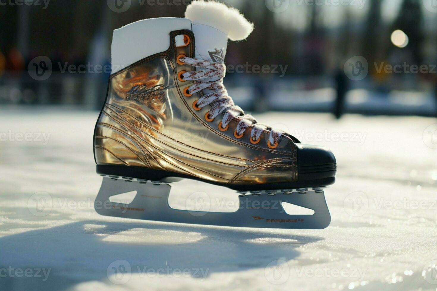 AI generated Festive ice skating a winter joy that captures the Christmas spirit AI Generated photo