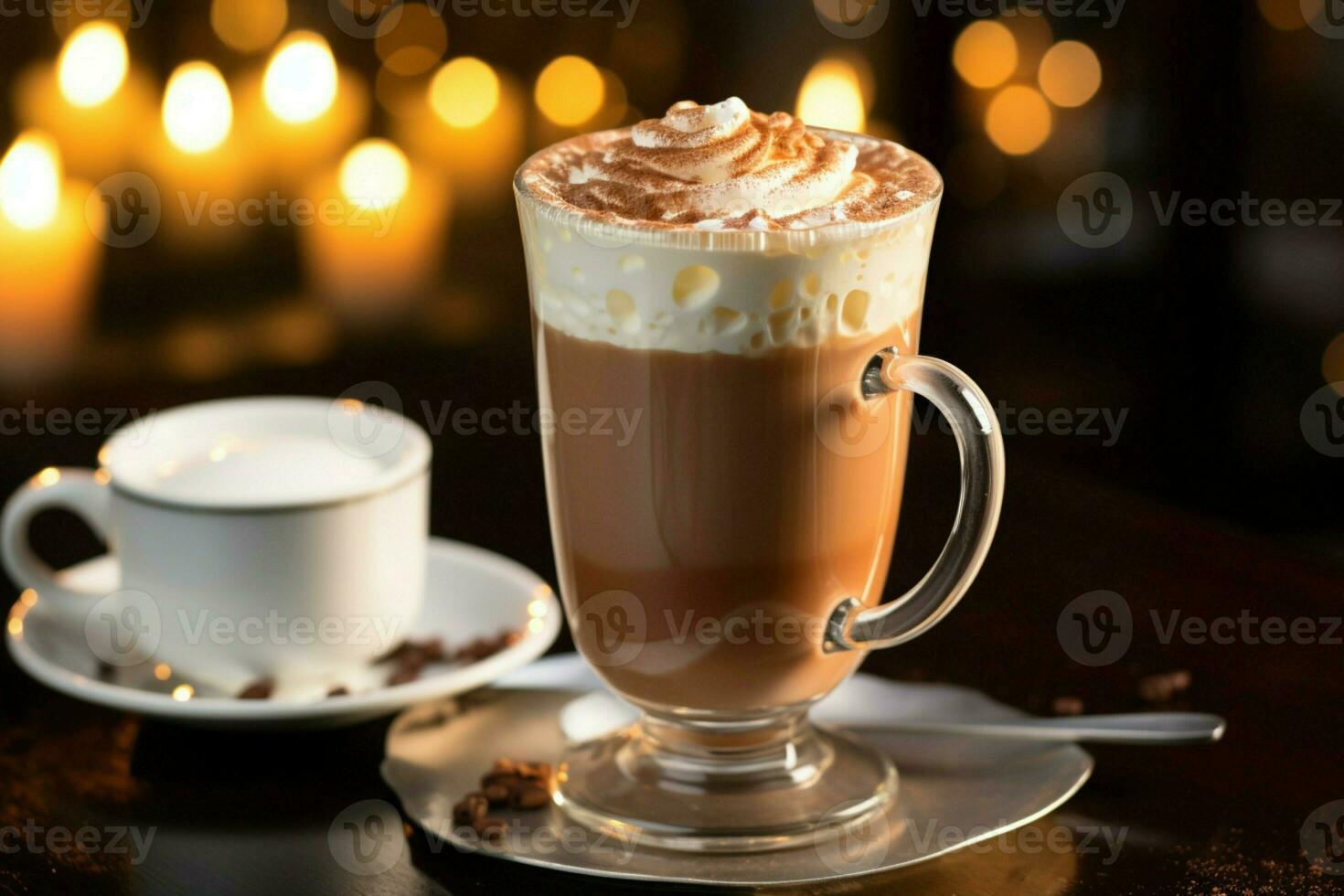 AI generated Classic hot chocolate rich warmth and creamy eggnog festive holiday Christmas  AI Generated photo