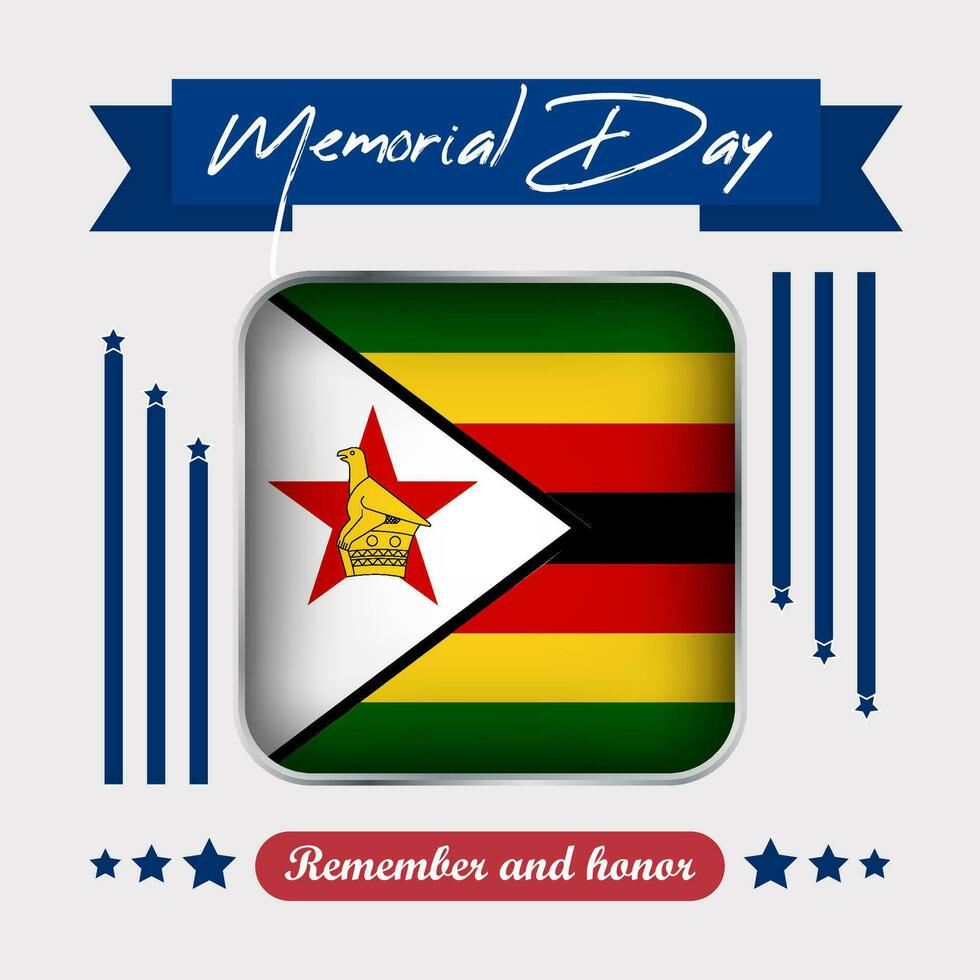 Zimbabue monumento día vector ilustración