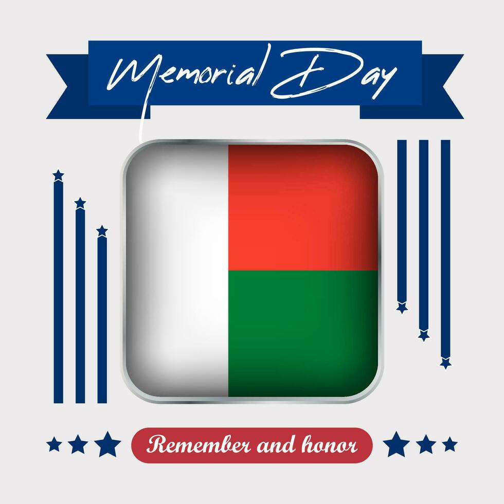 Madagascar Memorial Day Vector Illustration