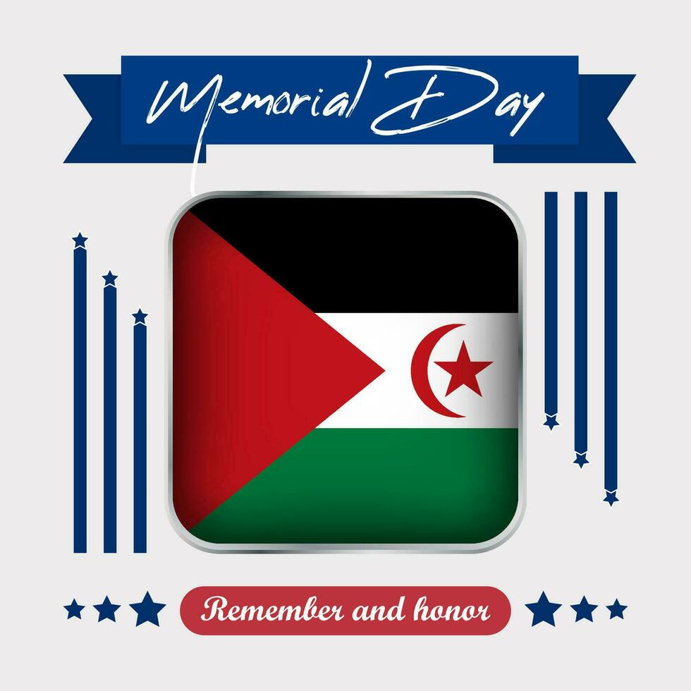 Western Sahara Memorial Day Vector Illustration