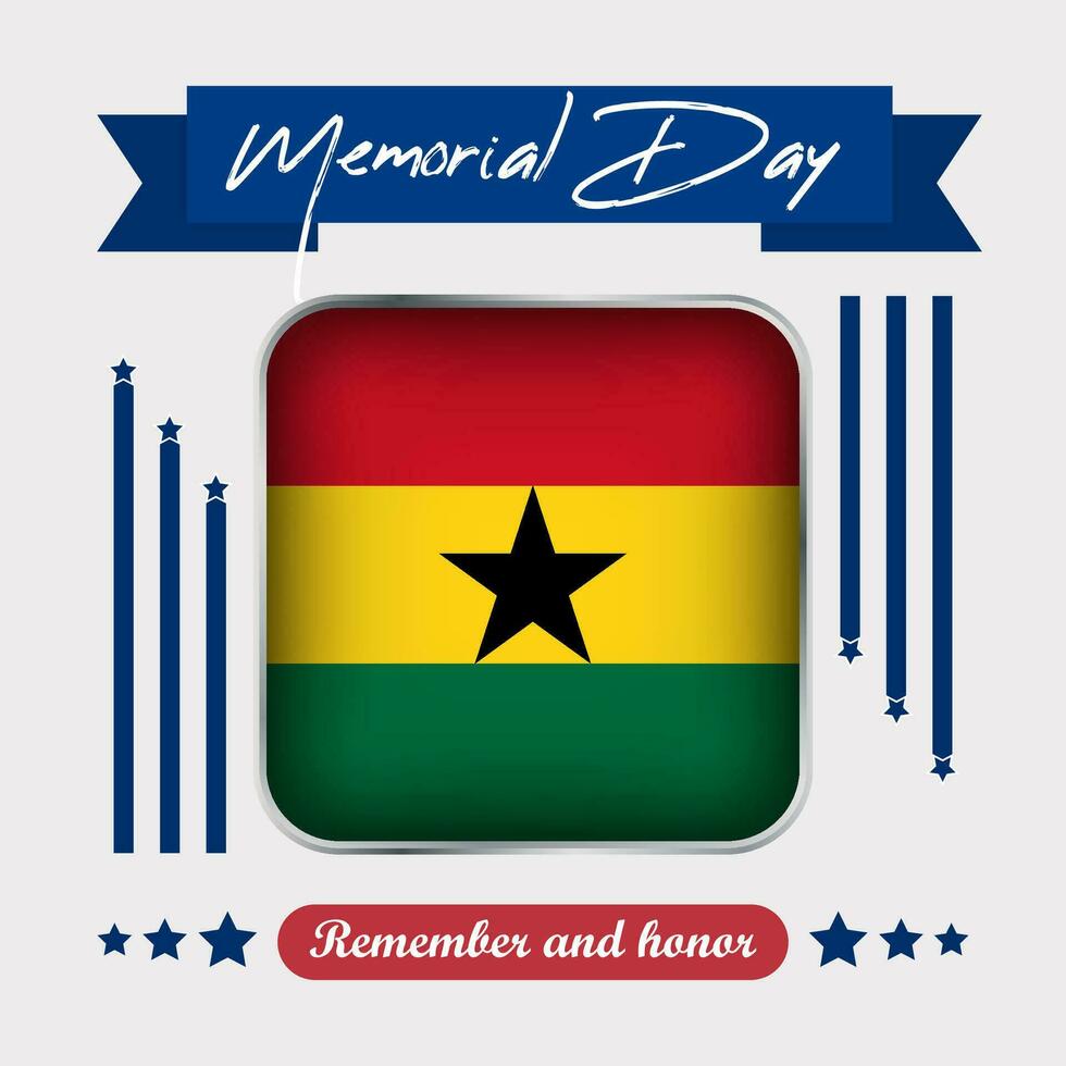 Ghana Memorial Day Vector Illustration
